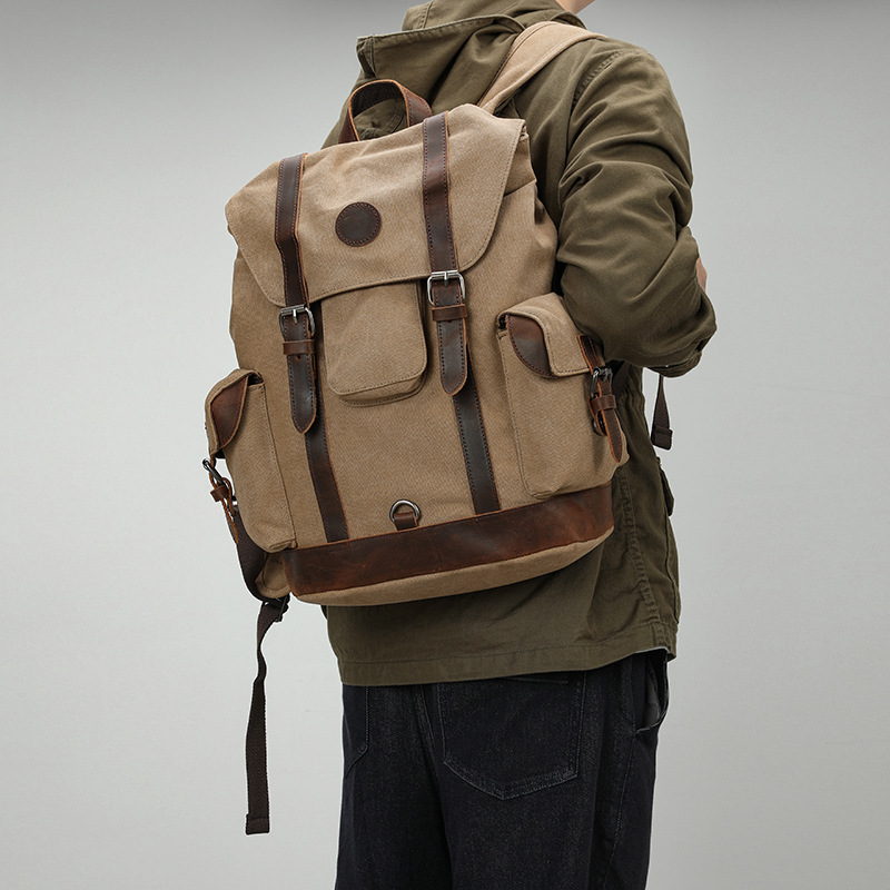 Ретро мужская уличная велосипе – обзор и цена Canvas Backpack Casual